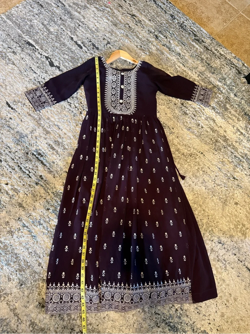 Girls Indian Pakistani Deep Purple Anarkali Salwar Kameez dress